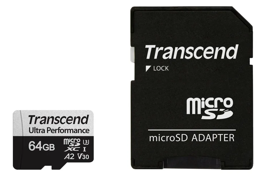 Transcend 64GB microSDXC 340S UHS-I U3 V30 A2 3D TLC (Class 10) memory card