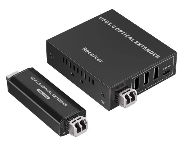 PremiumCord USB 3.2 5Gbps Super-speed 4-Port 150m Multi-Mode optischer Extender