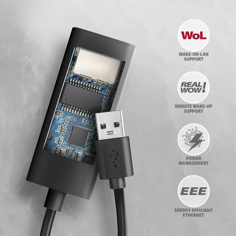 AXAGON ADE-AR, USB-A 3.2 Gen 1 - Gigabit Ethernet síťová karta, Realtek 8153, au