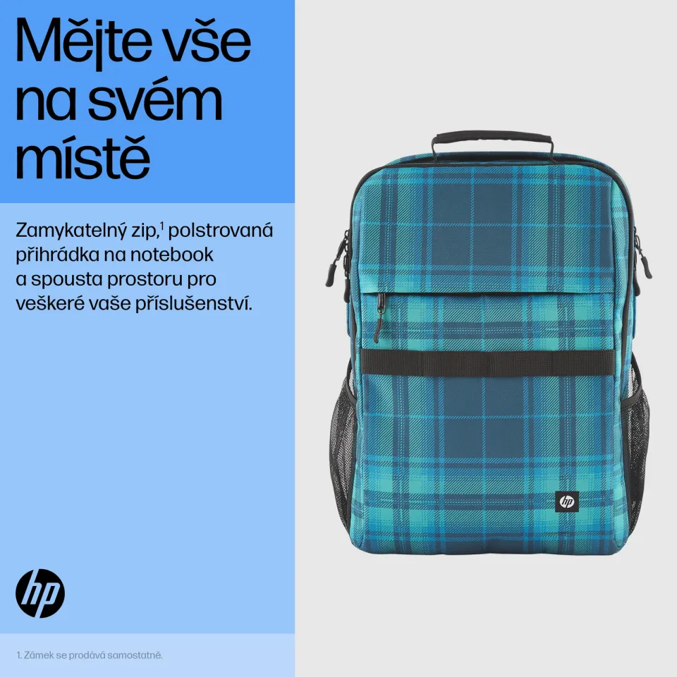 HP Campus XL Tartan plaid Backpack - Batoh