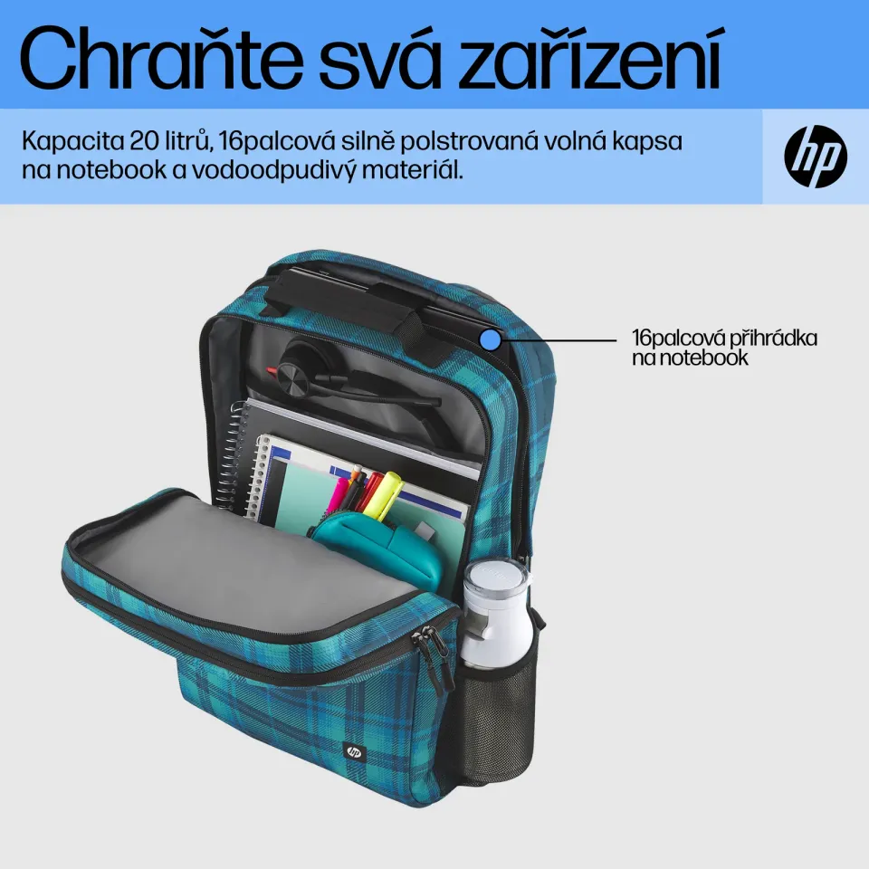 HP Campus XL Tartan plaid Backpack - Batoh