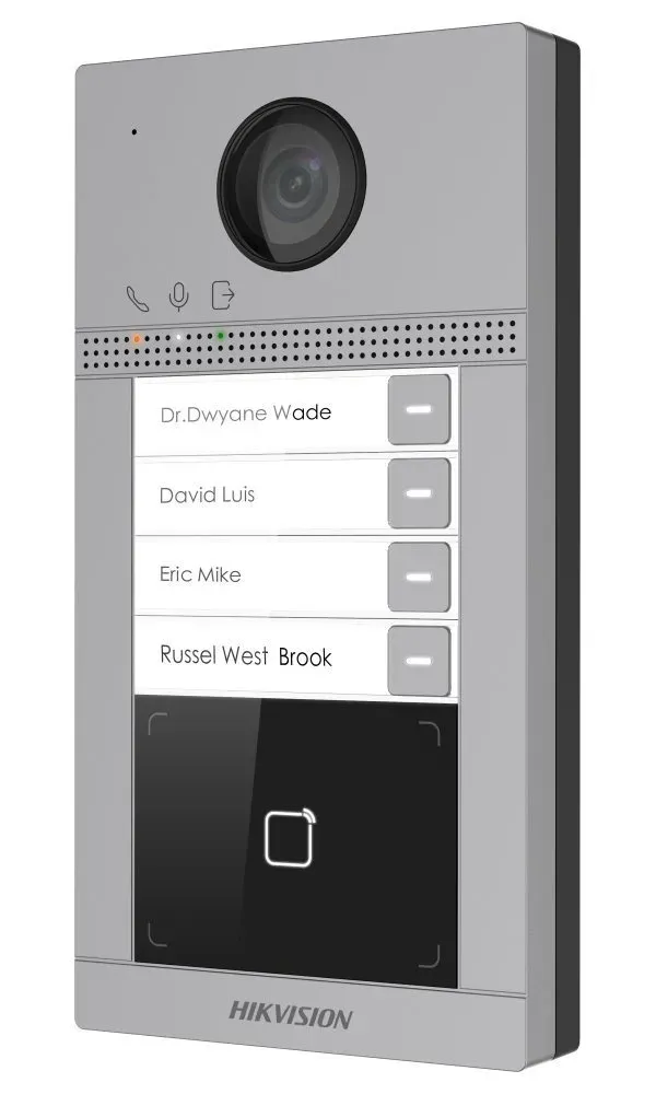Hikvision DS-KV8413-WME1(C) - IP dveřní interkom, 4-tlačítkový, čtečka karet, 2MPx kamera, WiFi