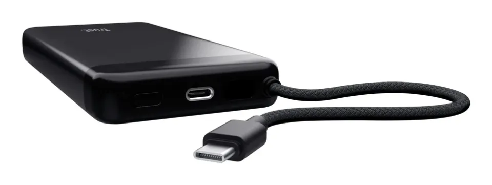TRUST Powerbanka Fiera, 20000 mAh, S kabelem, 2x USB-C, černá