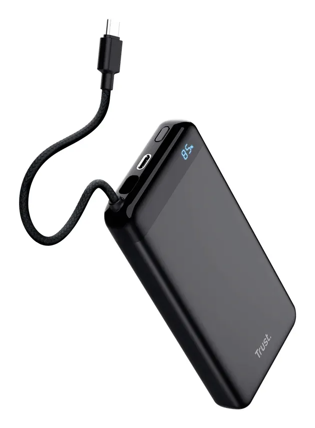 TRUST Powerbanka Fiera, 20000 mAh, S kabelem, 2x USB-C, černá