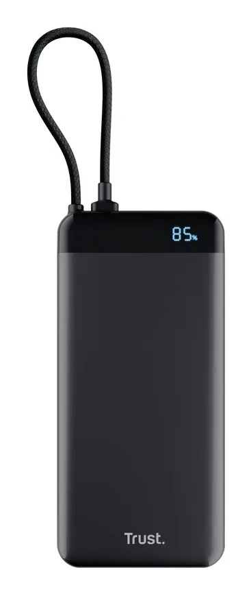 TRUST Powerbanka Fiera, 20000 mAh, S kabelem, 2x USB-C, černá