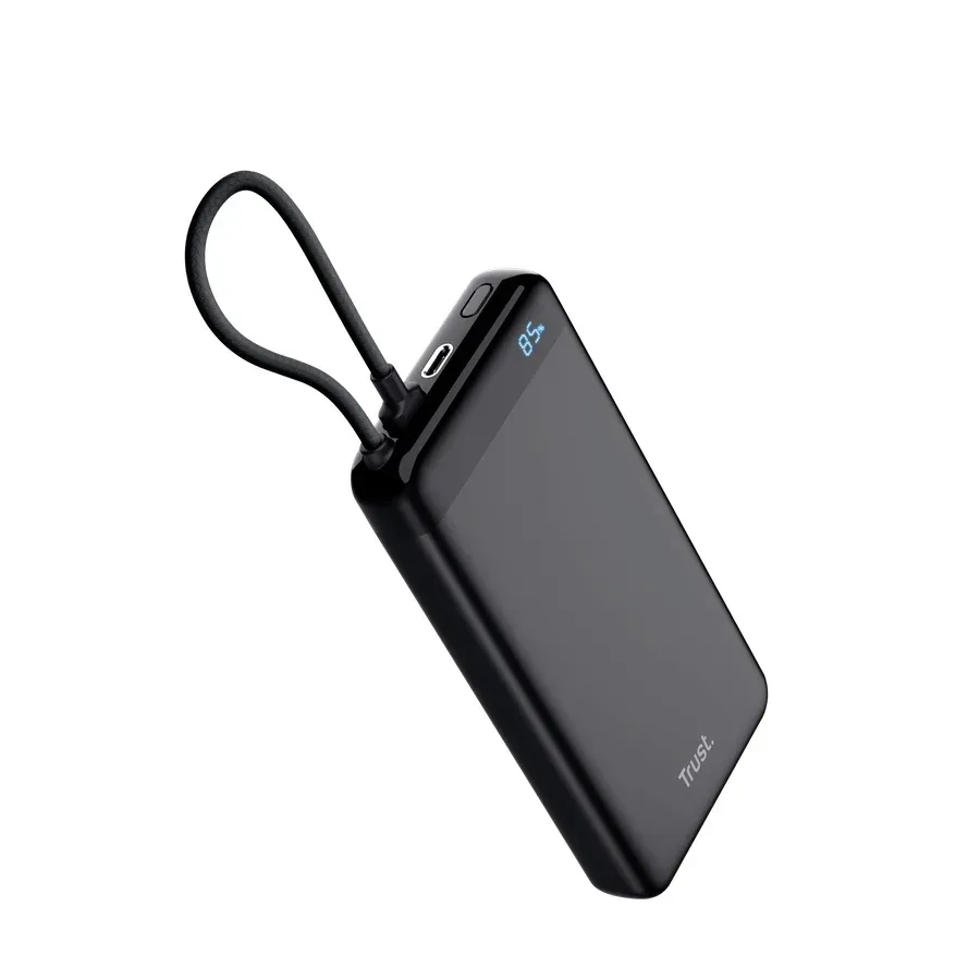TRUST Powerbanka Fiera, 20000 mAh, S kabelem, 2x USB-C, černá