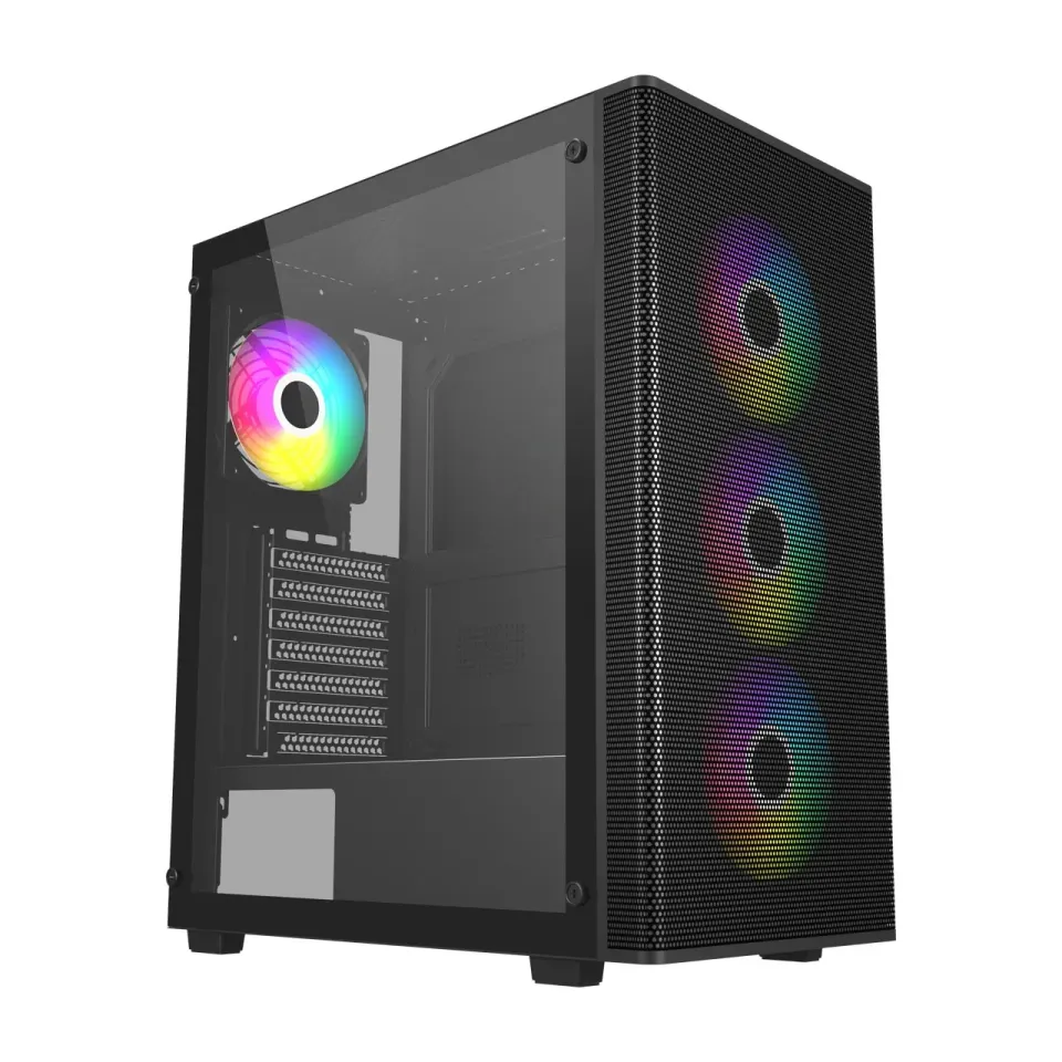 FSP M220/Midi Tower/Transpar./Černá