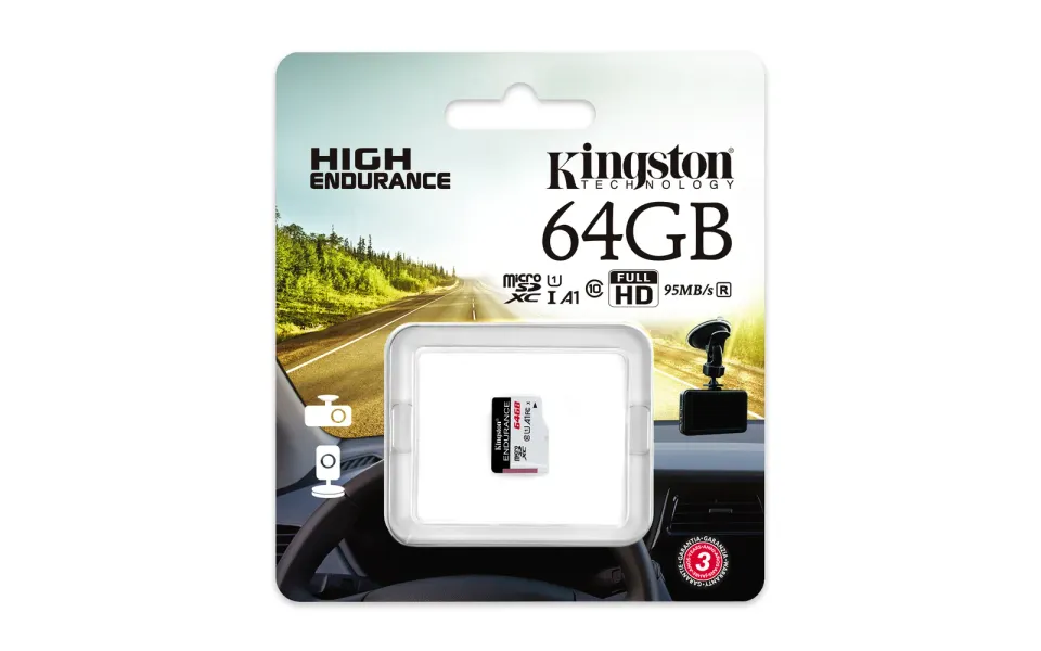 KINGSTON 64GB microSDHC Endurance 95R/30W C10 A1 UHS-I bez adapteru