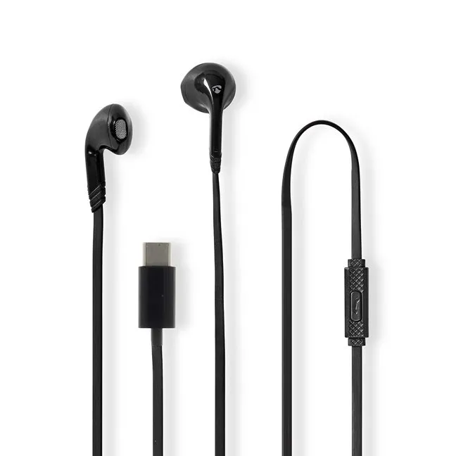 Nedis HPWD4024BK - Kabelová Sluchátka | Do uší | USB-C | Délka kabelu: 1.2 m |