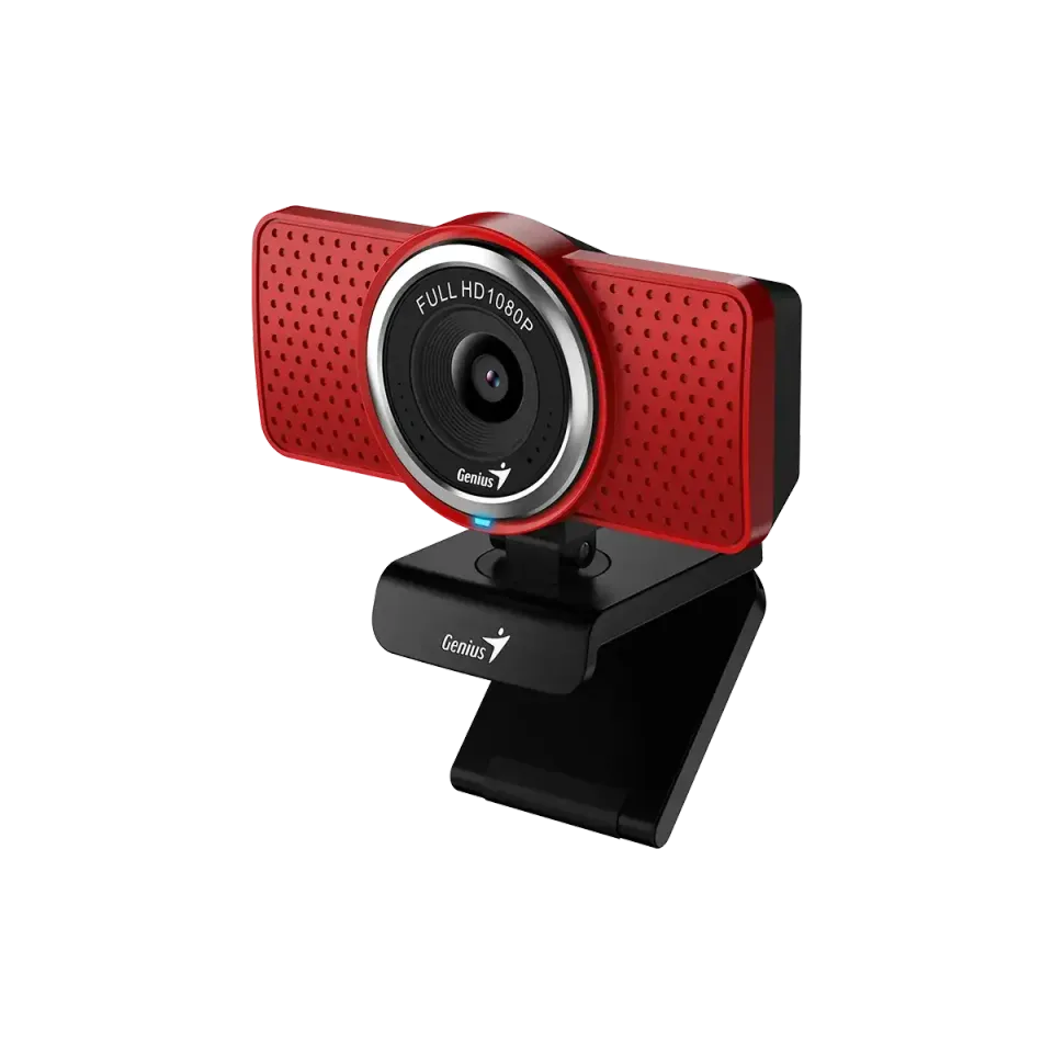 Genius ECam 8000, Webkamera, Full HD 1080p, mikrofon, USB-C, USB-A, červená