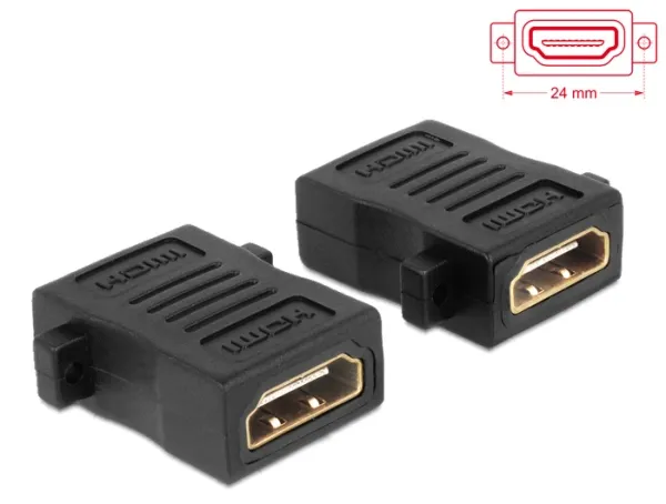 Delock Adaptér HDMI A samice > samice s otvory pro šrouby