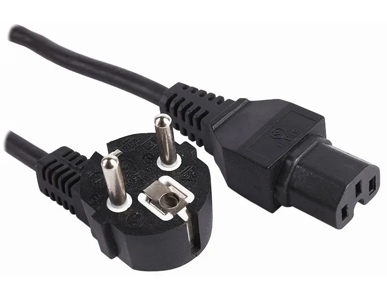 PremiumCord napájecí kabel 240V, délka 2m CEE7 /IEC C15 konektor s drážkou