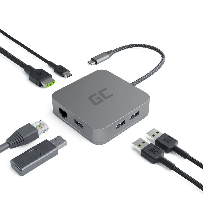 Green Cell HUB USB-C HDMI - 7 ports for MacBook Pro, Dell XPS, Lenovo X1 Carbon