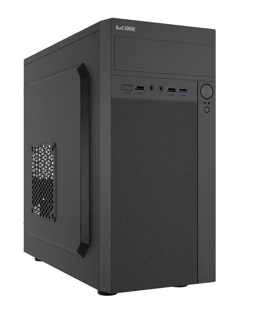 1stCOOL MicroTower STEP Premium USB3 USB-C, black černý, bez zdroje, microtower mATX (USB3, Audio) (PC case)