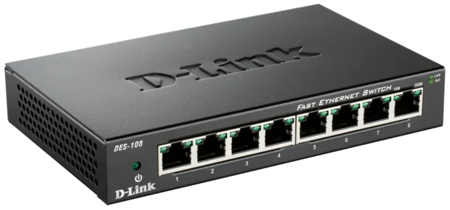 D-Link DES-108 8-port 10/100 Metal Housing Desktop Switch