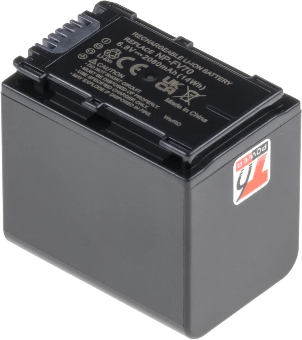Baterie T6 Power pro Sony NP-FV70, 2060mAh, 14Wh, šedá