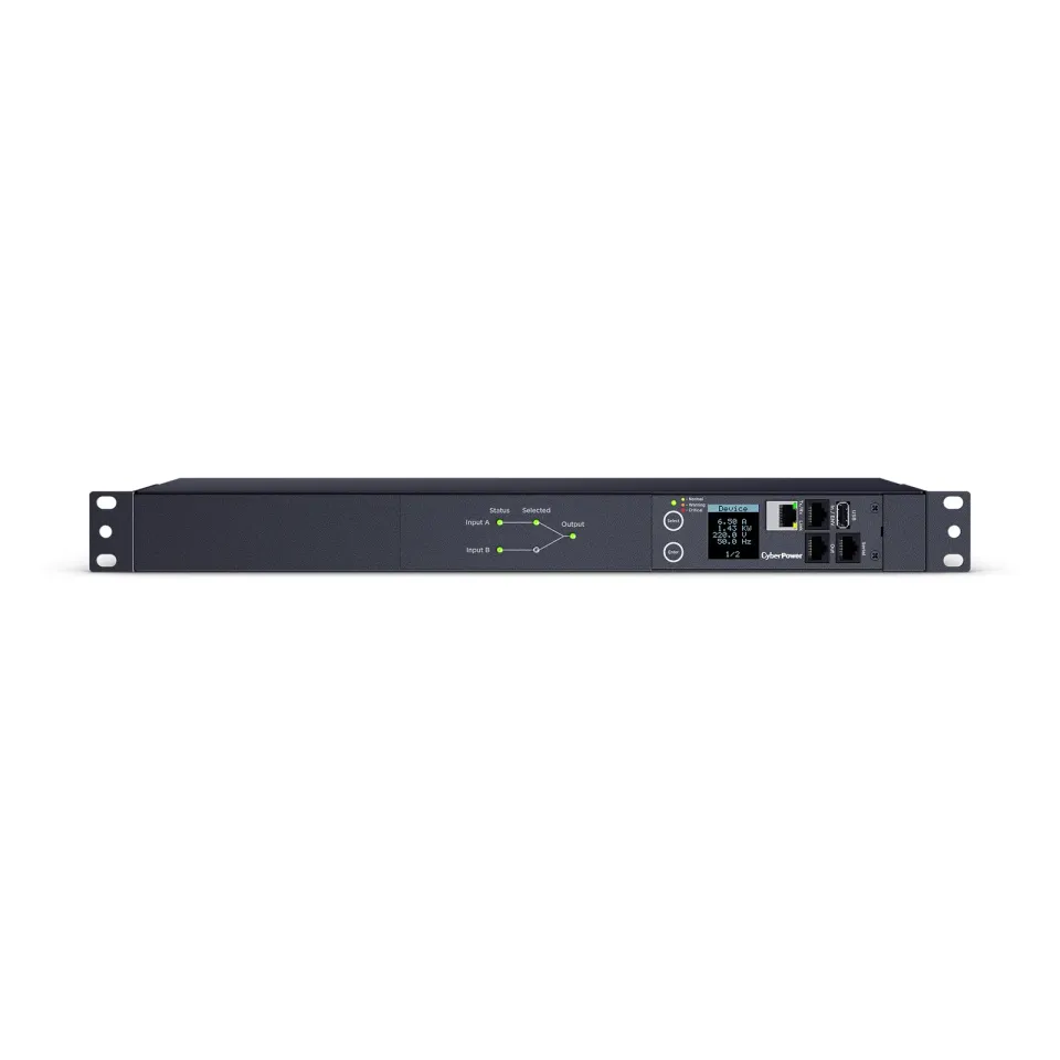 CyberPower Rack ATS PDU, Switched, 1U, vstup 2x IEC C14, výstup 12x IEC C13