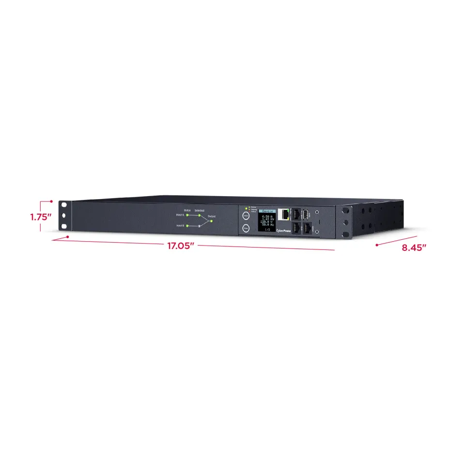 CyberPower Rack ATS PDU, Switched, 1U, vstup 2x IEC C14, výstup 12x IEC C13
