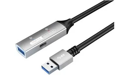 PremiumCord USB 3.2 repeater a prodlužovací kabel Male-Female, 5Gbps Aluminium 1 (ku3rep10al)