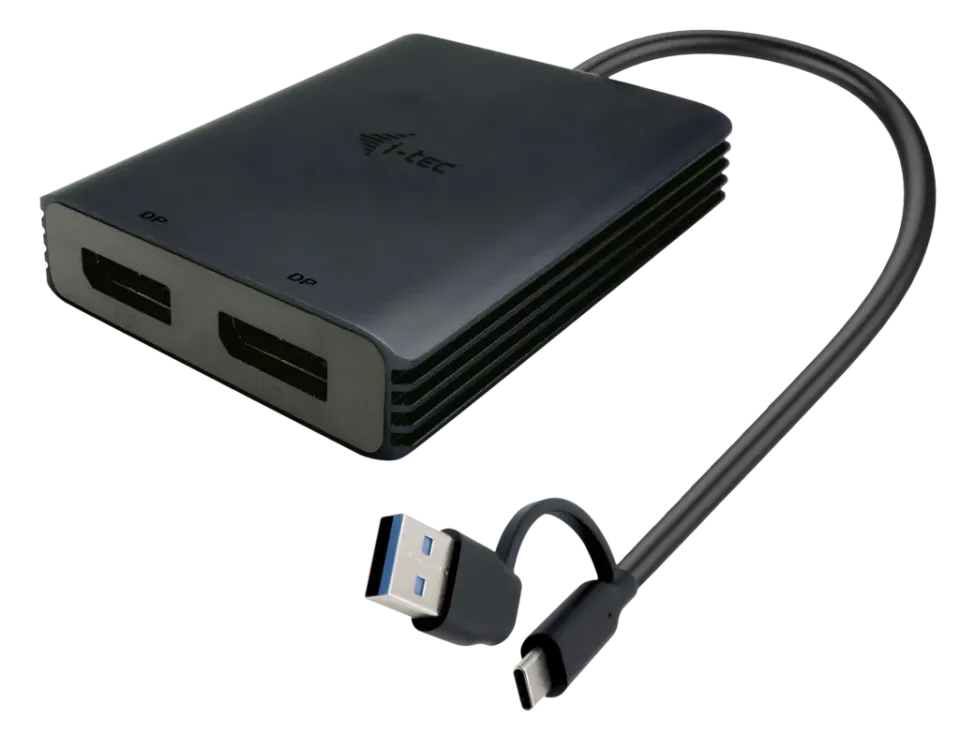 I-Tec USB-A/USB-C Dual 4K DP Video Adapter
