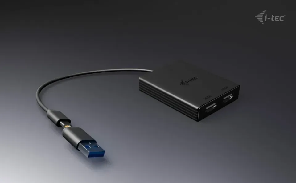 I-Tec USB-A/USB-C Dual 4K DP Video Adapter