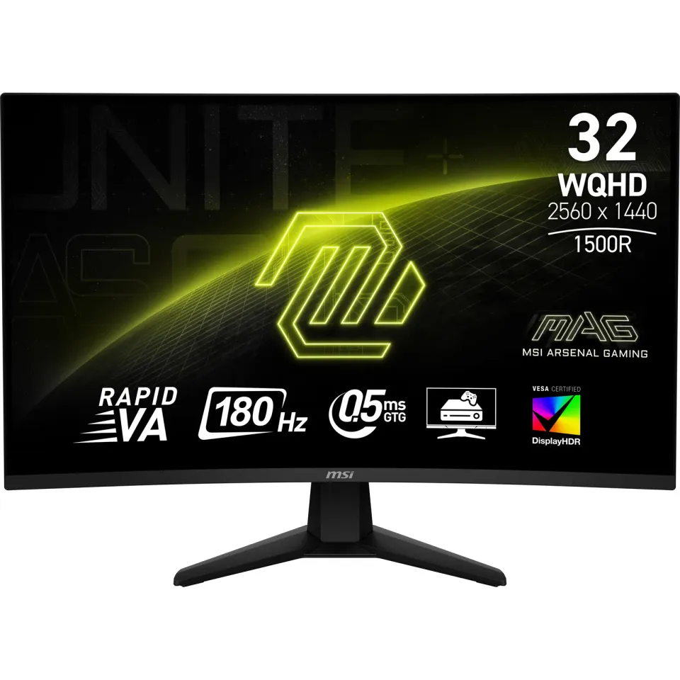 MSI Gaming monitor MAG 32CQ6F, 31,5" Rapid VA zakřivený /2560x1440 (WQHD)/180Hz