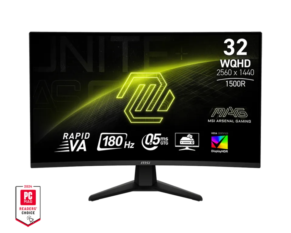 MSI Gaming monitor MAG 32CQ6F, 31,5" Rapid VA zakřivený /2560x1440 (WQHD)/180Hz