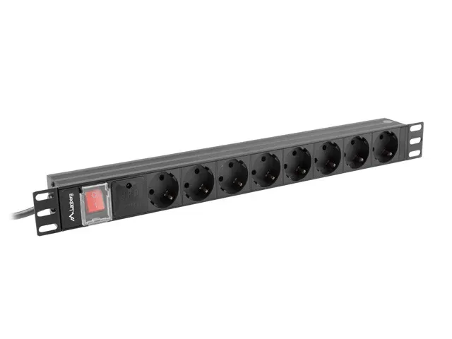 NAPÁJECÍ DISTRIBUČNÍ JEDNOTKA (PDU) 19" LANBERG 1U (PDU-08F-0200-BK)