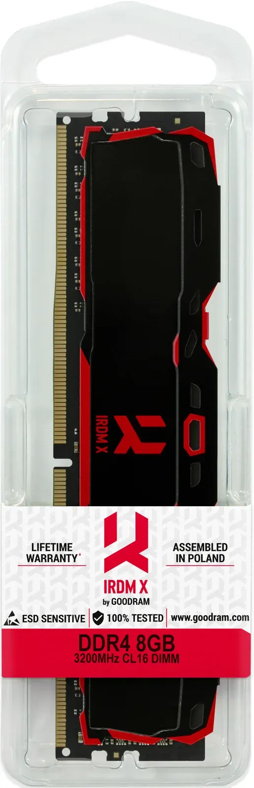 GOODRAM DIMM DDR4 8GB 3200MHz CL16 IRDM X, Černá