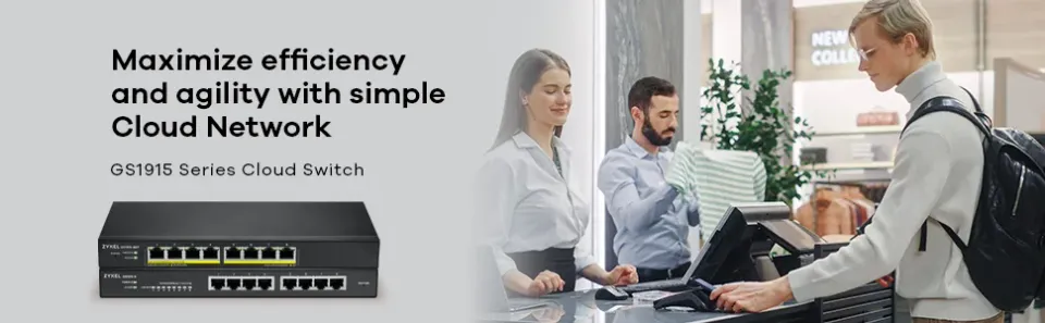 Zyxel GS1915-8 8-port Gigabit Web Smart switch, 8x gigabit RJ45, fanless