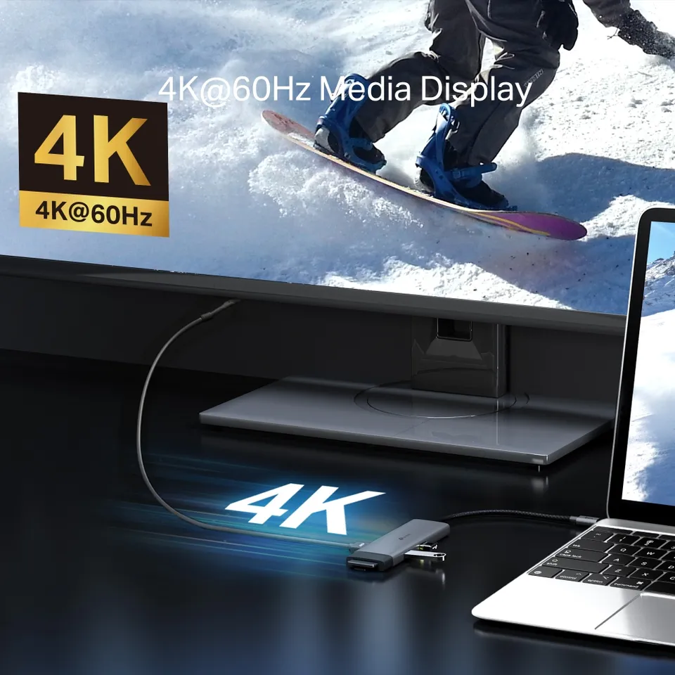 TP-Link UH7020C – USB-C hub 7v1 (HDMI 4K@60Hz, SD/microSD, PD 100W, USB 3.0)