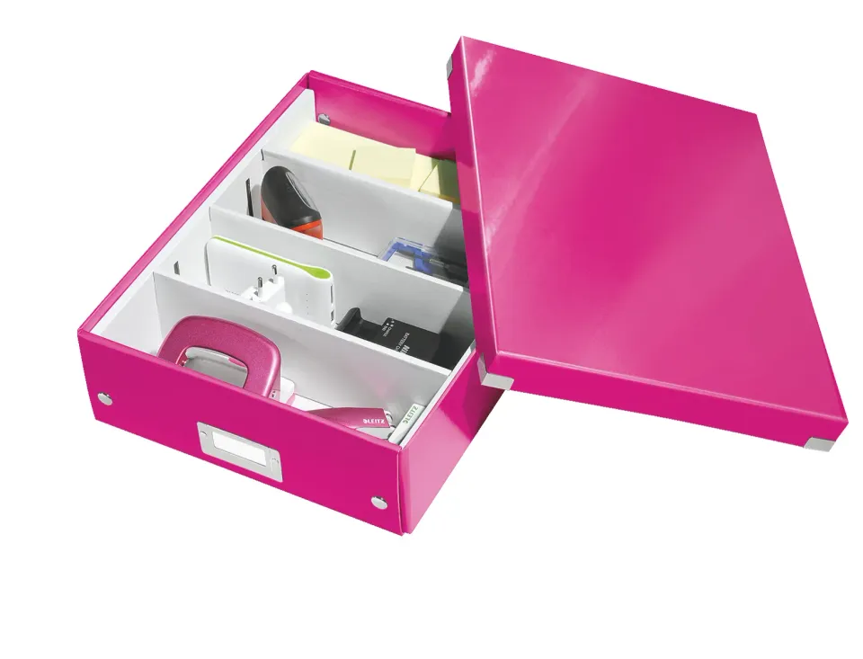 LEITZ Organizační box Click&Store, velikost M, růžová