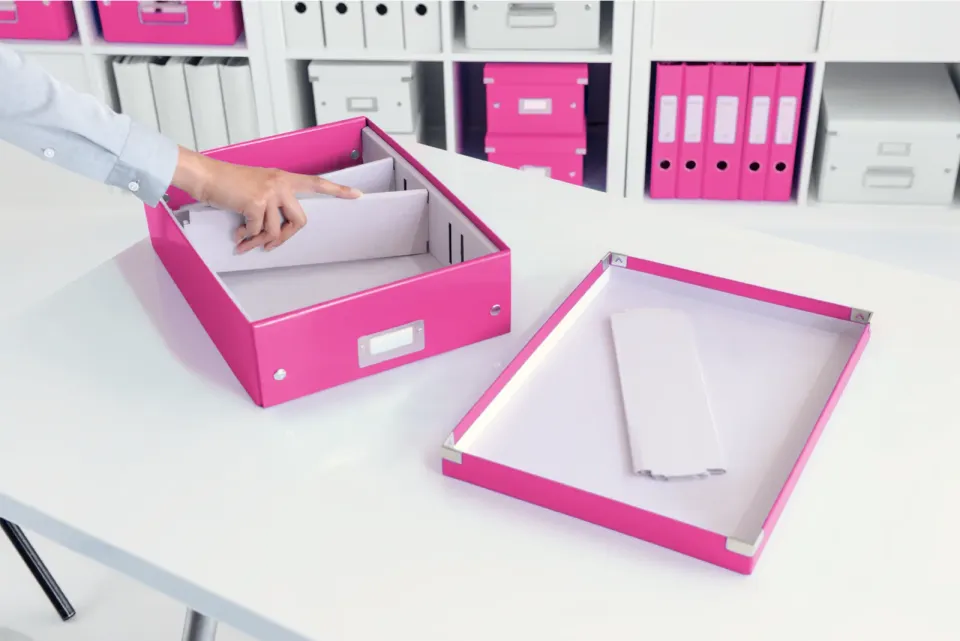 LEITZ Organizační box Click&Store, velikost M, růžová