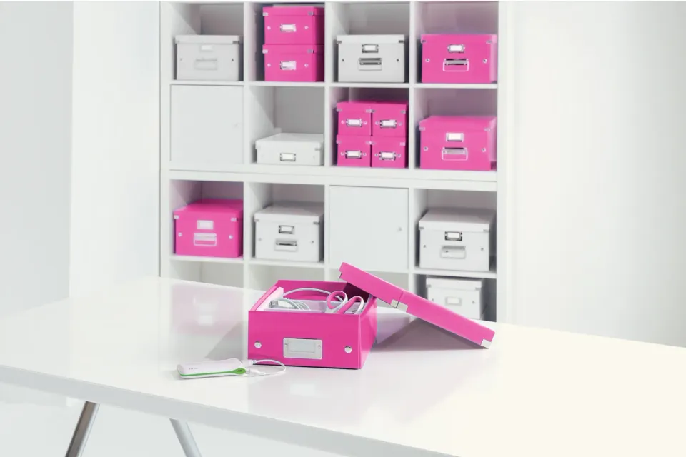 LEITZ Organizační box Click&Store, velikost M, růžová