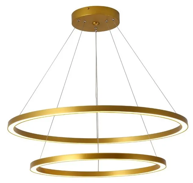 IMMAX NEO FINO SMART závěsné svítidlo 2 kruhy, 60+80cm, 93W zlaté, Zigbee 3.0, TUYA