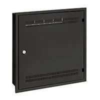 Solarix rozvaděč LC-18 do zdi s lištami 2U, 4U a 11U, 550x550 černá RAL9005 s rámečkem k zazdění LC-18-55-15-W-B