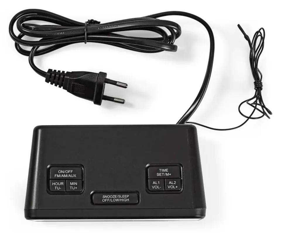 Nedis CLAR002BK - Digitální budík s rádiem| LED Displej | AM / FM | Časovač vypn
