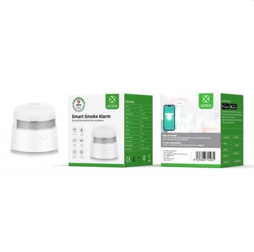 WOOX R7305, Smart Smoke Sensor ZigBee, Smart detektor kouře, kompatibilní s ZigBee
