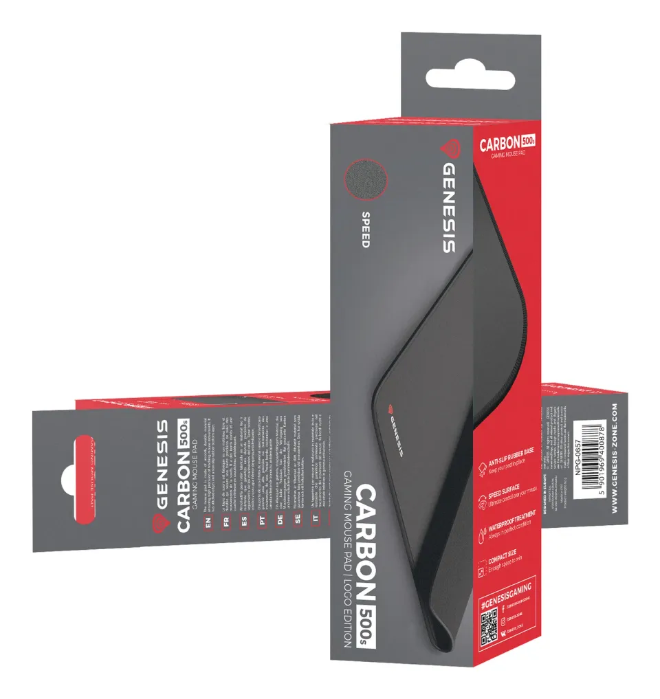 Herní podložka pod myš Genesis Carbon 500 S Logo (M12 Mini), 25x21cm