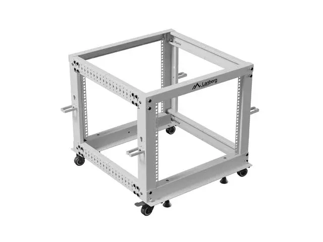 LANBERG OTEVŘENÝ RACK 19" 9U 600X600-1100 NASTAVITELNÝ ŠEDÝ