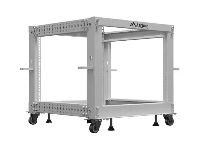 LANBERG OTEVŘENÝ RACK 19" 9U 600X600-1100 NASTAVITELNÝ ŠEDÝ