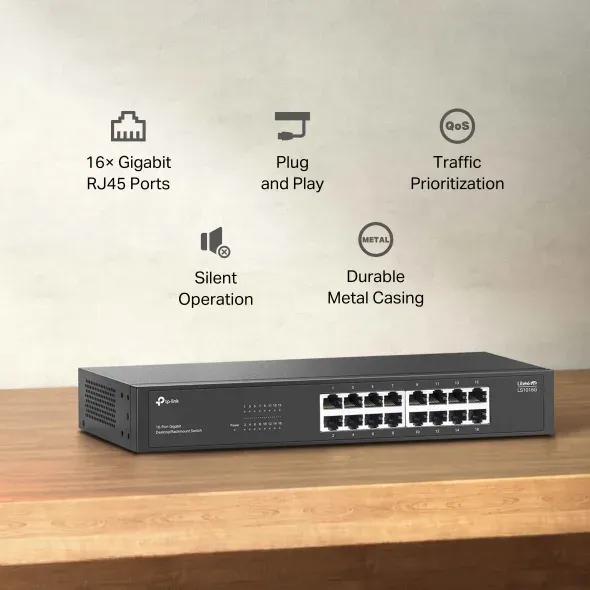 TP-Link LS1016G 16portový gigabitový stolní/rackový switch