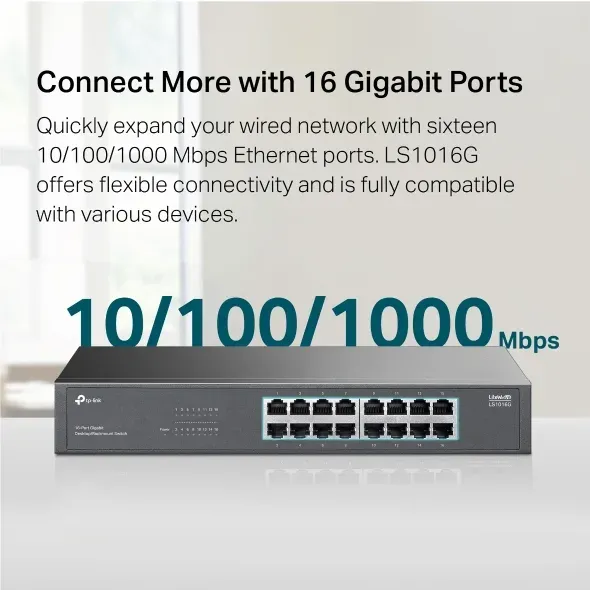TP-Link LS1016G 16portový gigabitový stolní/rackový switch