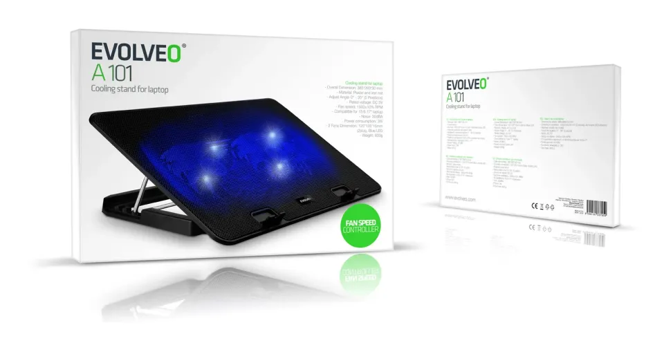 EVOLVEO A101, chladicí podstavec pro notebook, pro ntb až 17", 2x ventilátor, re