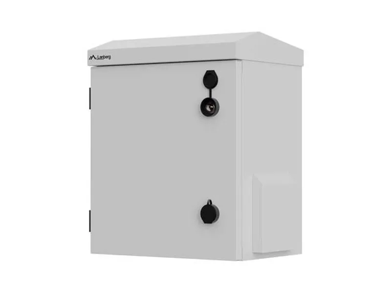 LANBERG Hermetická nástěnná/sloupová RACK skříň 10" IP55 320 × 220 × 400 mm, šed