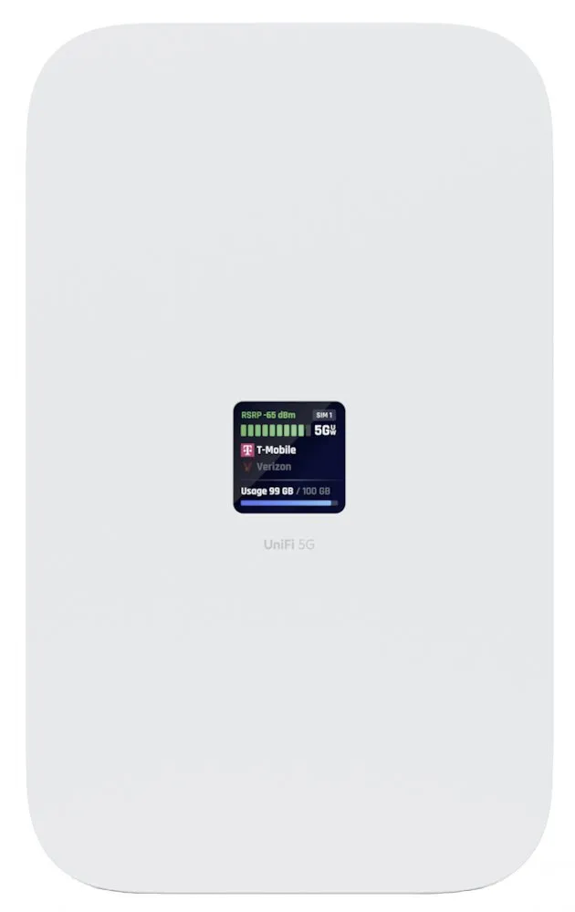 Ubiquiti UniFi 5G Max - 5G/LTE/3G modem pro UniFi, dual nano SIM/eSIM, 1x 2.5GbE, PoE