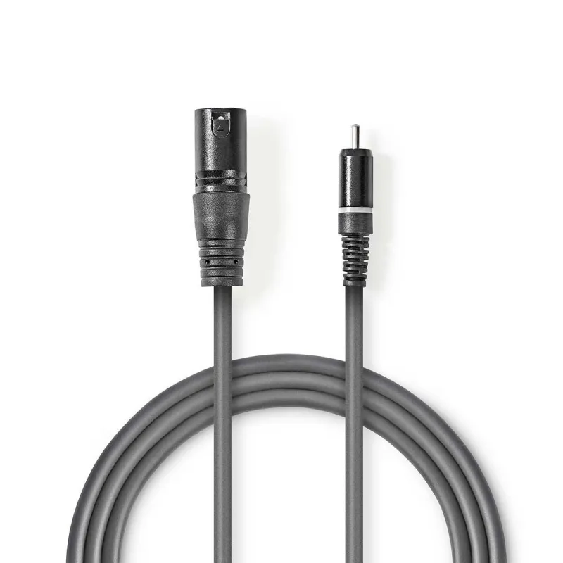 Nedis COTH15205GY15 - XLR Audiokabel | XLR 3pinová Zástrčka – RCA Zástrčka | 1,5