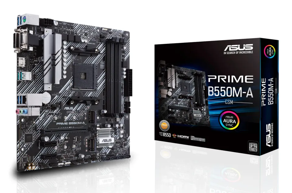 ASUS MB Sc AM4 PRIME B550M-A/CSM, AMD B550, 4xDDR4, 1xHDMI, 1xDVI, 1xVGA, mATX