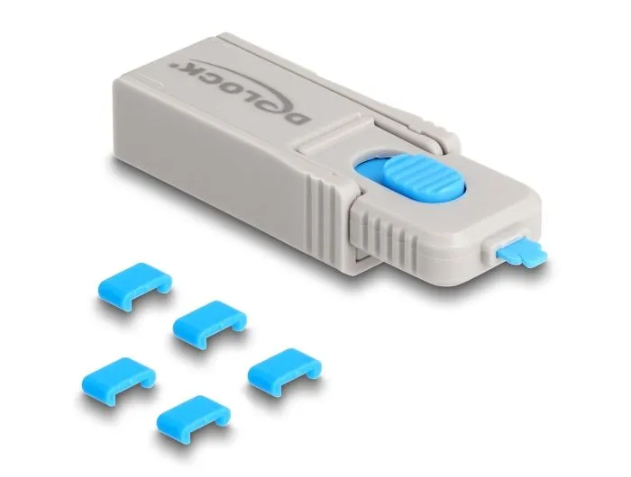 Delock Sada blokacích portů USB Type-C na zásuvkové porty Type-C; 5 ks + nástroj