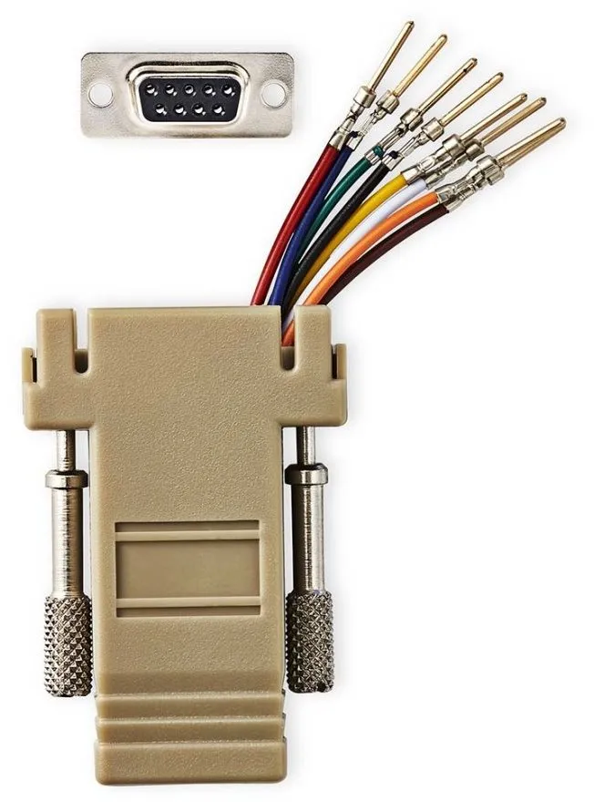 NEDIS serial adaptér/ zástrčka D-SUB 9-Pin - zásuvka RJ45/ pooniklovaný/ slonovinová kost/ blistr